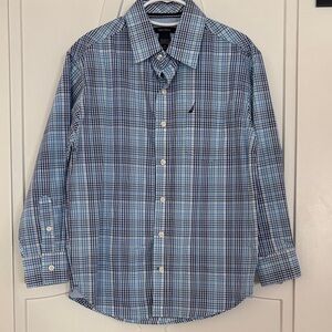 Nautica Kids Blue Plaid Button Down Shirt